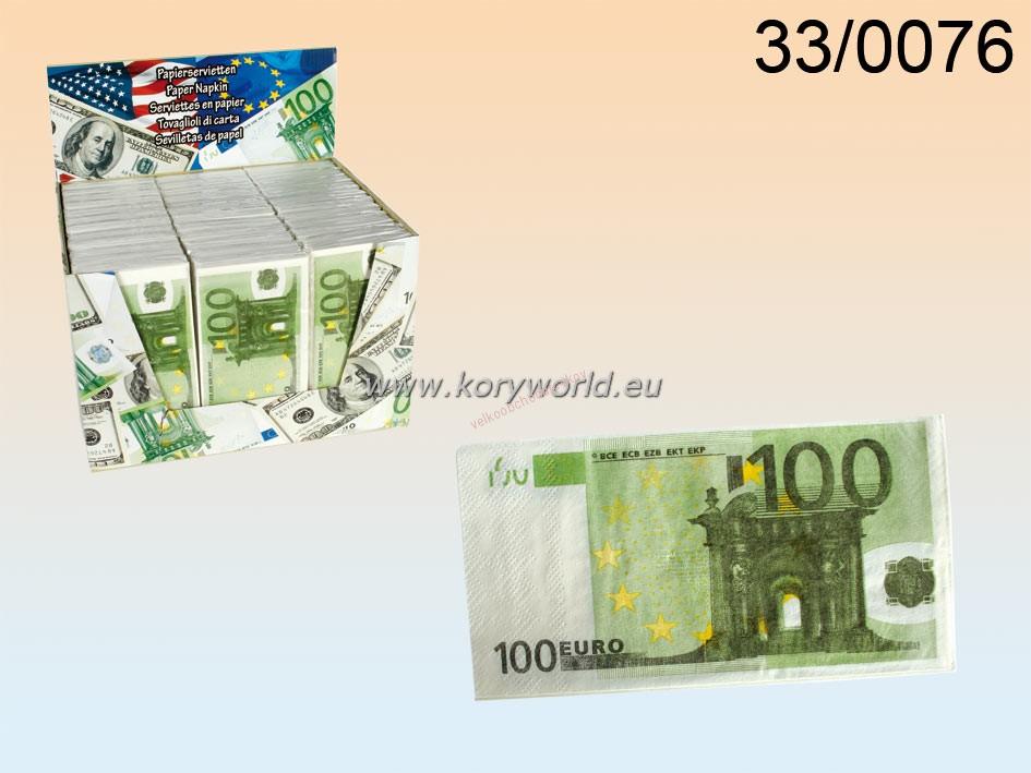 Papierové obrúsky 100 eur