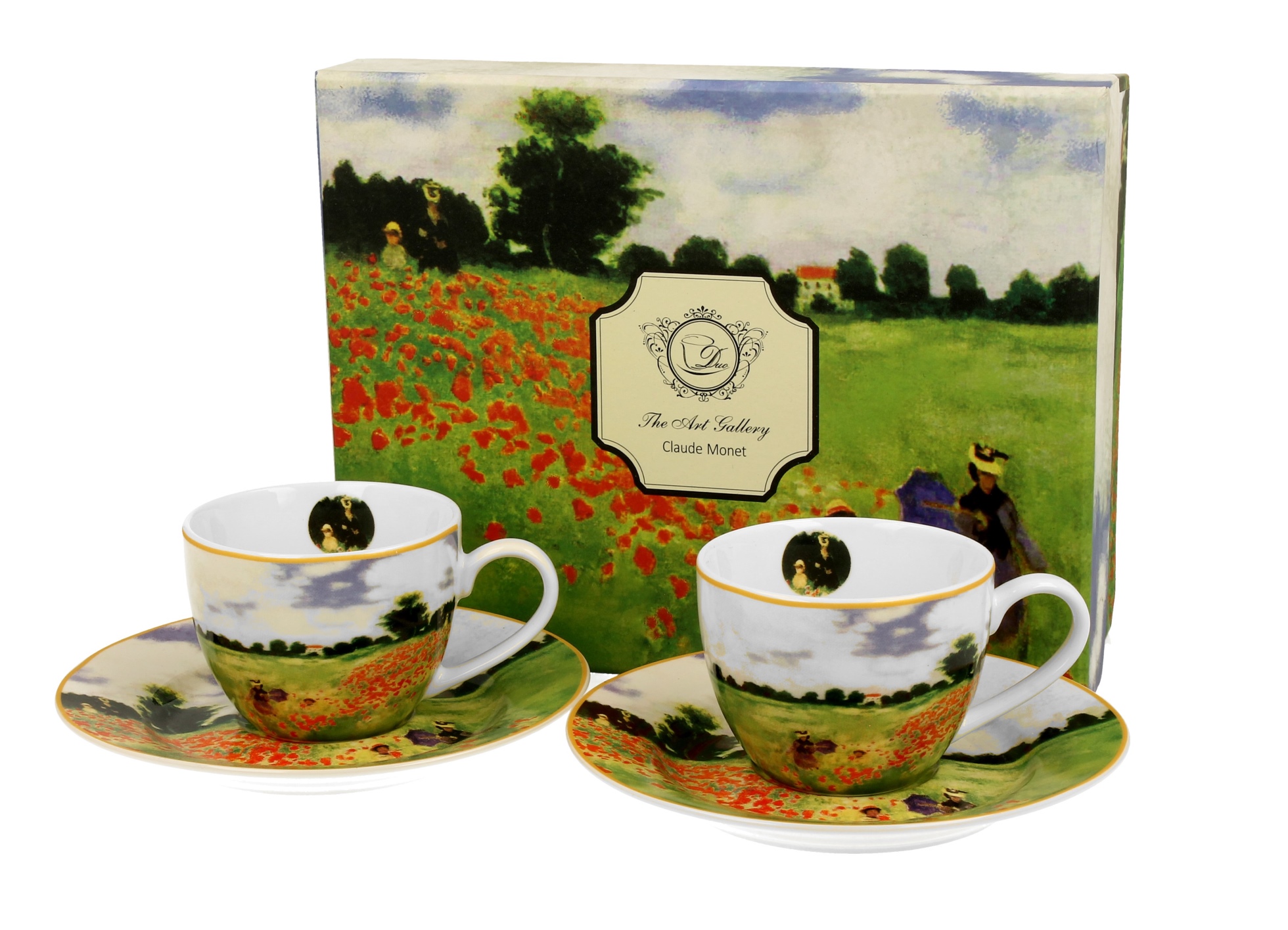 Set šálok a podšálok na espresso Claude Monet - Makové pole 2ks 110ml