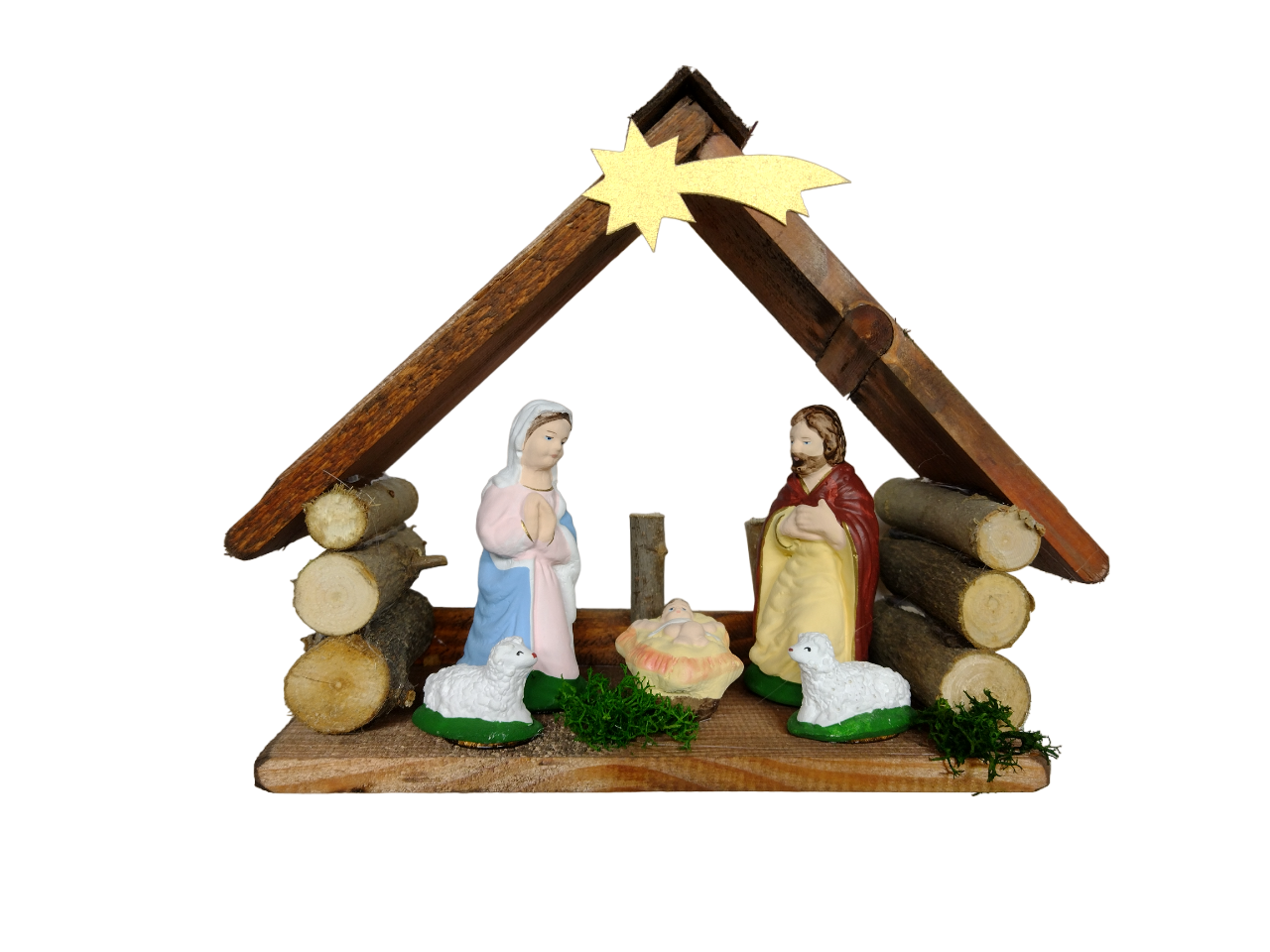 Drevený Vianočný betlehem 21x17x8cm