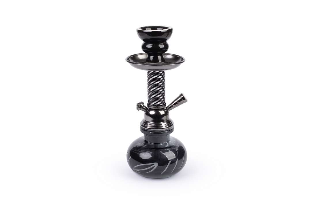 Vodná fajka - SHISHA čiernej farby 26cm/1 inhalačná hadička