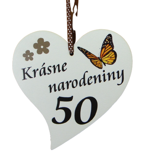 Drevená tabuľka Krásne narodeniny "50"