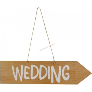 Drevená tabuľka WEDDING - svadba